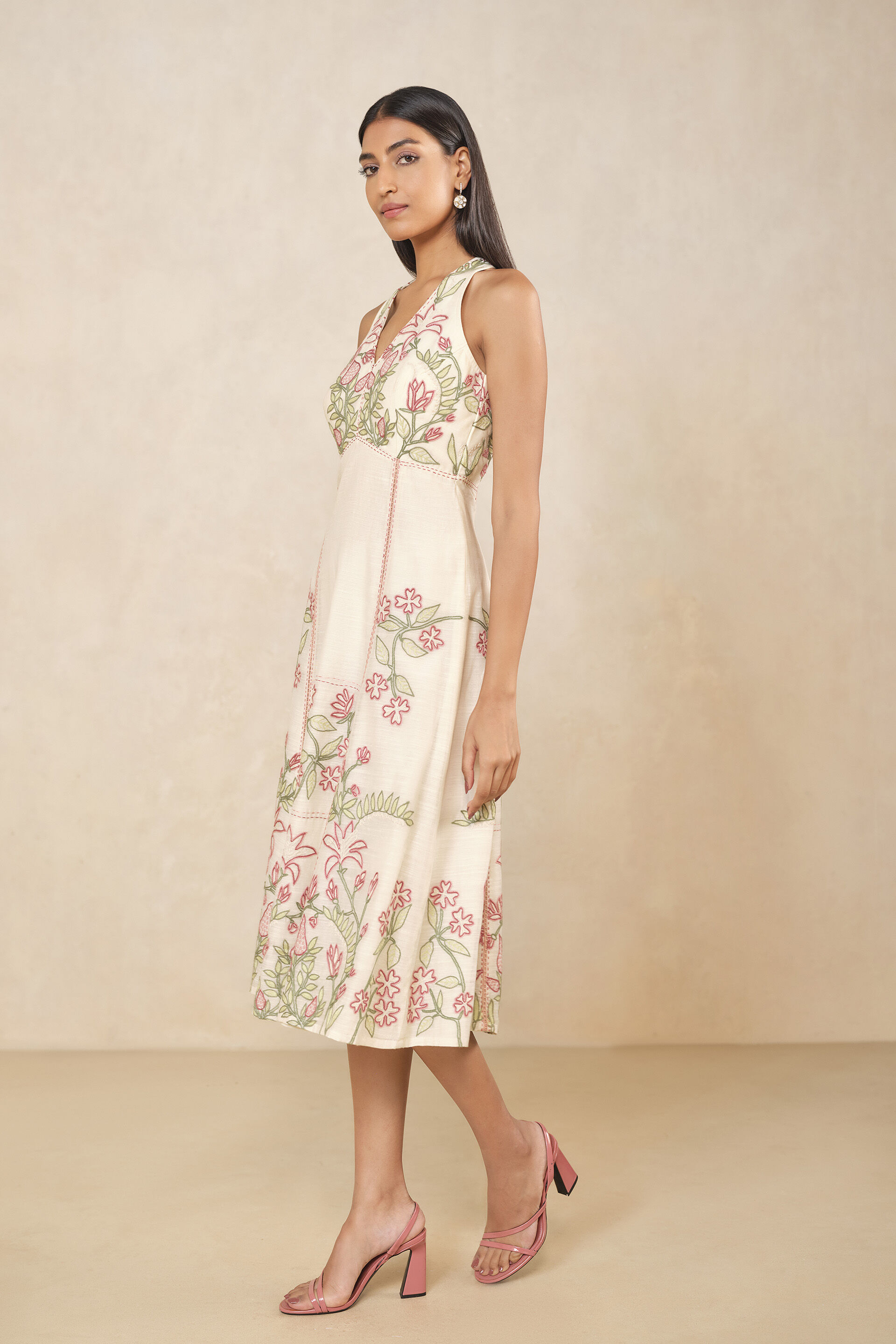 Haiku Hand-embroidered SEWA Dress - Ivory, Ivory, image 3